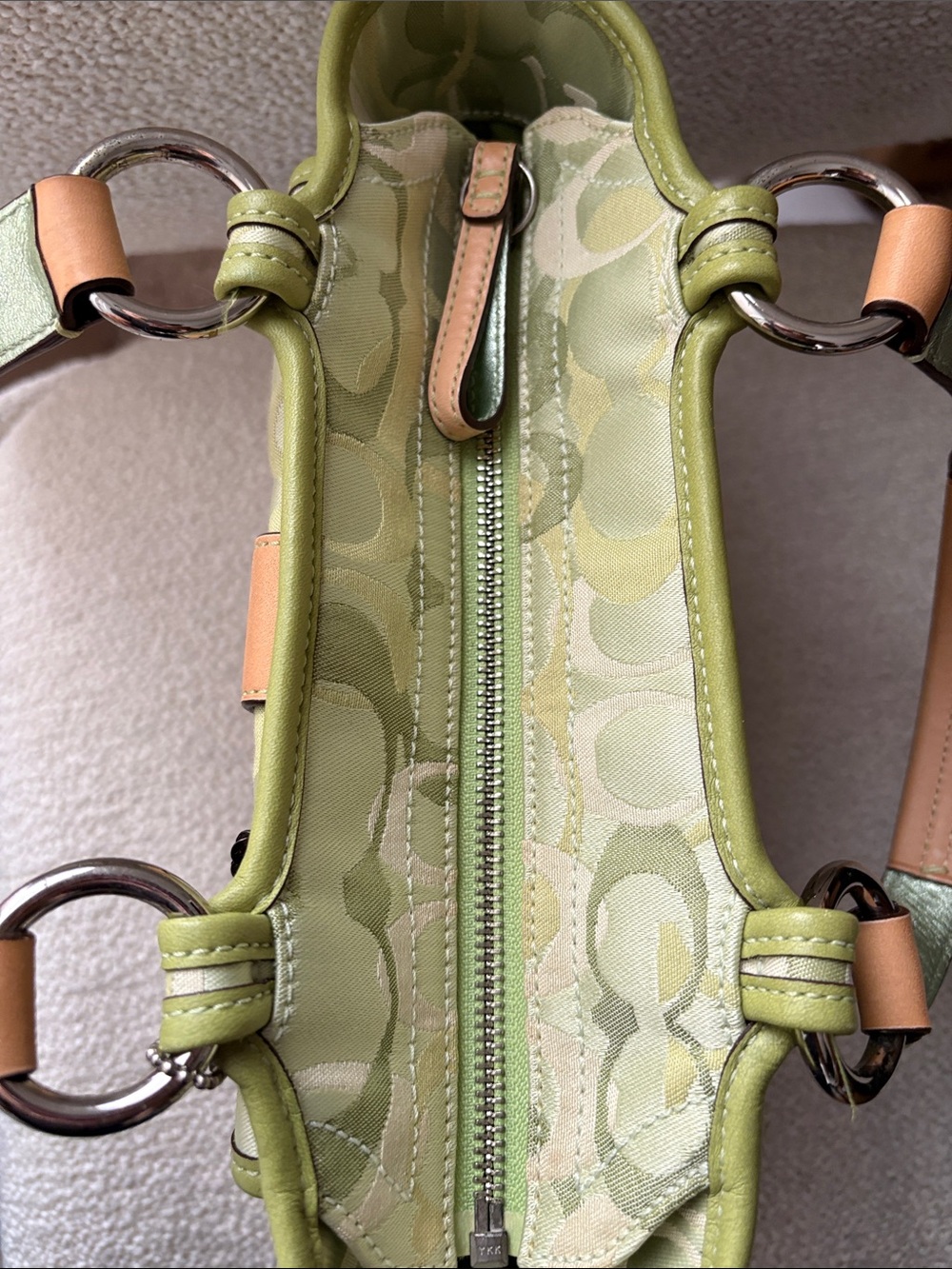 Coach Limited Edition 2004 Light Green Ladybug 🐞 Signature Tote - Picture 9 of 10
